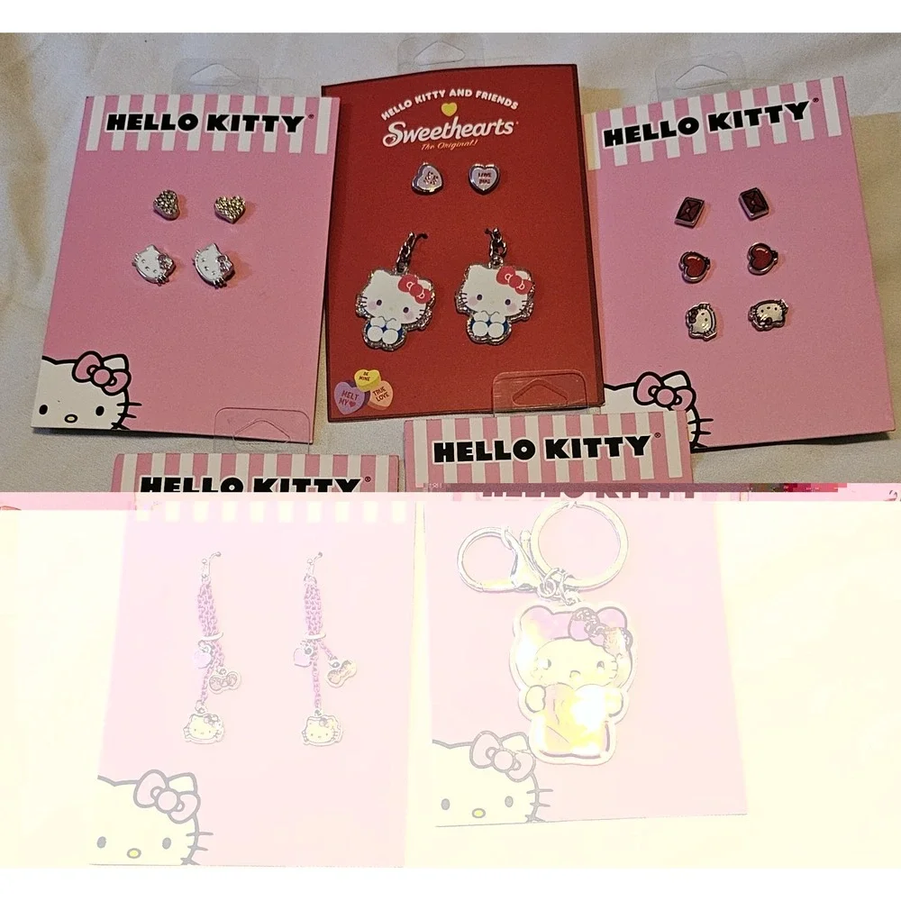 Lot Of 5 Claries Kids Hello Kitty Earrings And Keychain